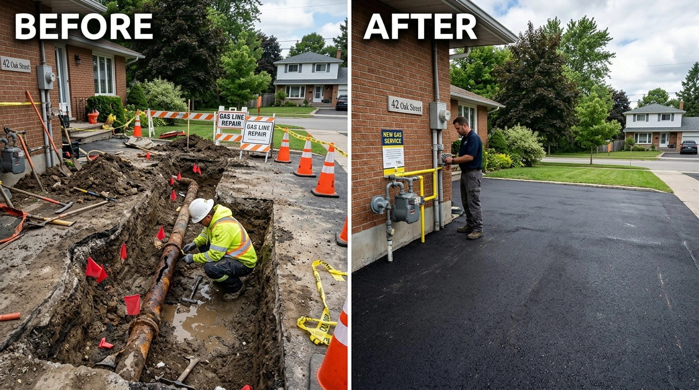 Gas Line Repair and Replacement Before and After Results Mall Valley Plumbing Moreno Valley, CA