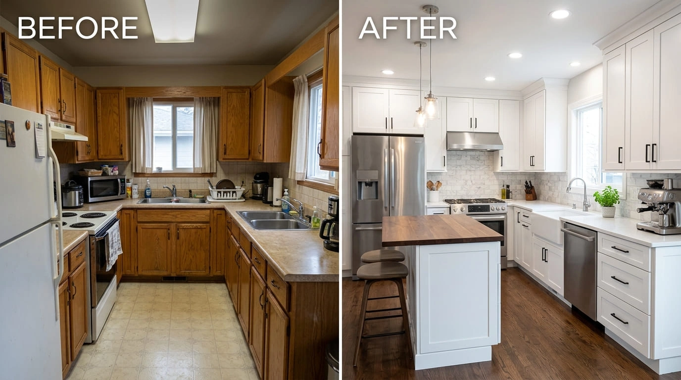 Kitchen Remodeling Before and After Results Mall Valley Plumbing Moreno Valley, CA
